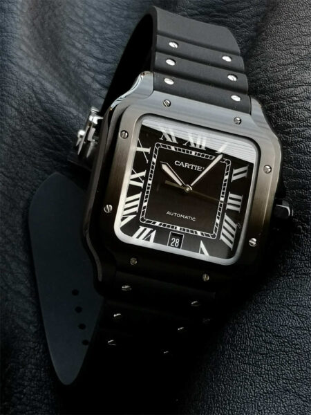 Cartier Santos GF Factory Black Dial 39.8mm Top Clone