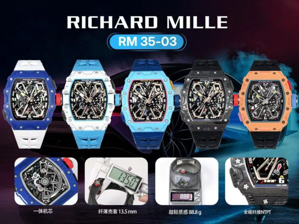 Richard Mille Tiffany Blue Dial 13.5mm Series Integrated Movement Case