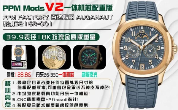 PPM Factory Patek Philippe Aquanaut White Dial