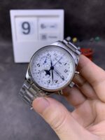 Longines 42mm Moonphase Steel Bracelet Shipping - Image 6