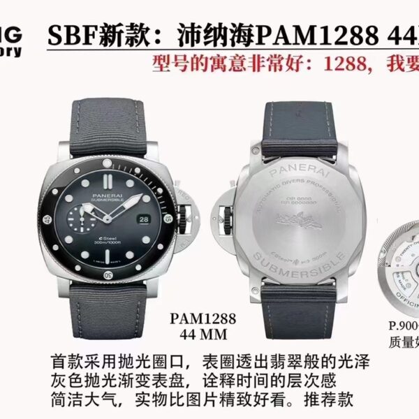 VS Factory Panerai Grey Dial 44mm SBF PAM1288 Polished Bezel