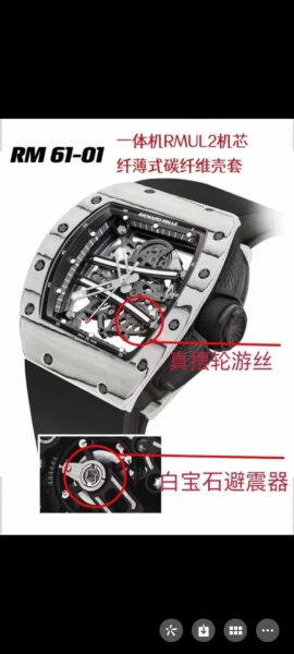 Richard Mille Carbon Fibre Integrated Movement