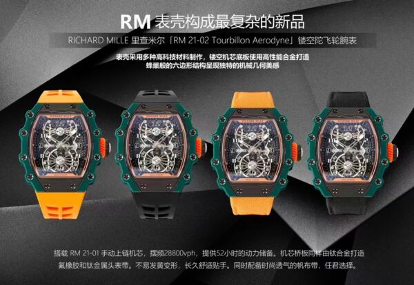 Richard Mille Black Dial Tourbillon Aerodyne Skeleton Tourbillon