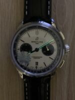 Breitling Panda Dial Chronograph Leather Strap Shipping - Image 9