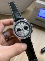 Breitling Panda Dial Chronograph Leather Strap Shipping - Image 3