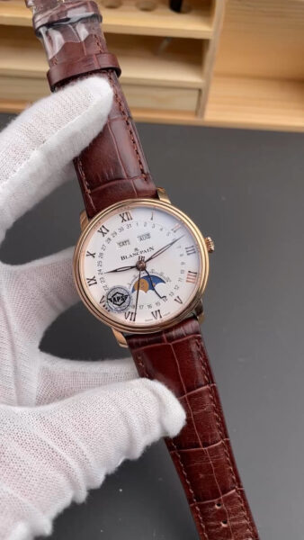 APS Factory Blancpain Rose Gold Leather Strap