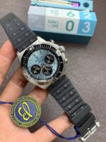 Breitling Ice Blue Dial BLS Chronograph Rubber Strap