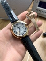 Cartier 42mm Rose Gold Leather Strap - Image 4