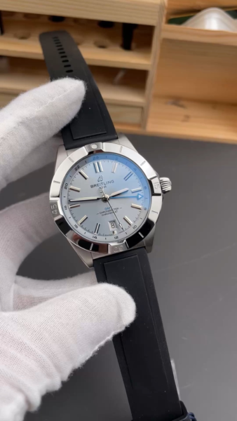 Breitling Ice Blue Dial GMT Rubber Strap Shipping