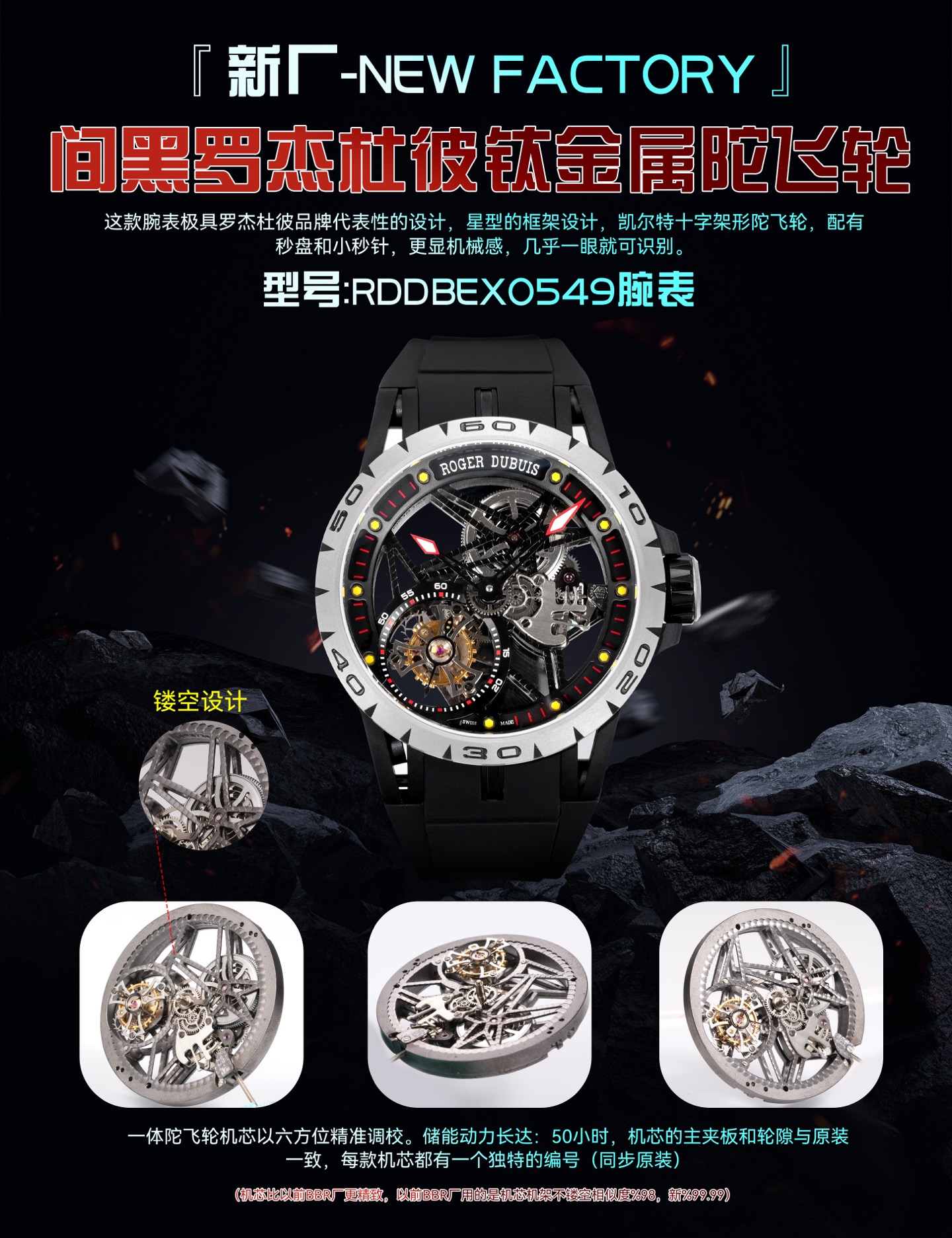 i1756620489295_833_0_0 Roger Dubuis Black Dial 45mm -NEW Titanium Tourbillon Series - Image 1