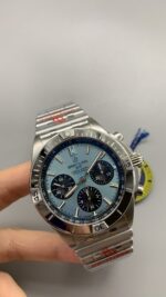 Breitling Ice Blue Dial BLS Chronograph B01 Shipping - Image 2