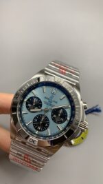 Breitling Ice Blue Dial BLS Chronograph B01 Shipping - Image 3