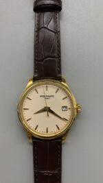 3K Factory Patek Philippe Yellow Gold Leather Strap