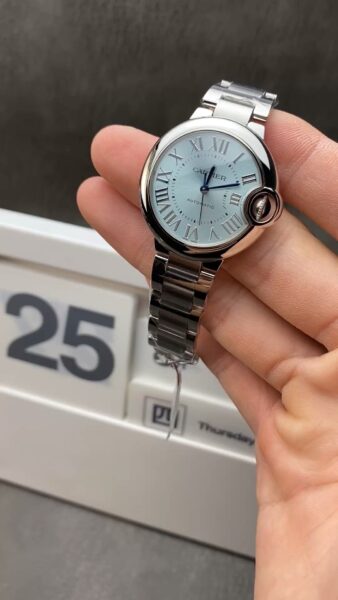 Cartier Ice Blue Dial 33mm Shipping