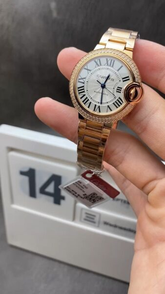 Cartier 33mm Diamond Bezel Rose Gold