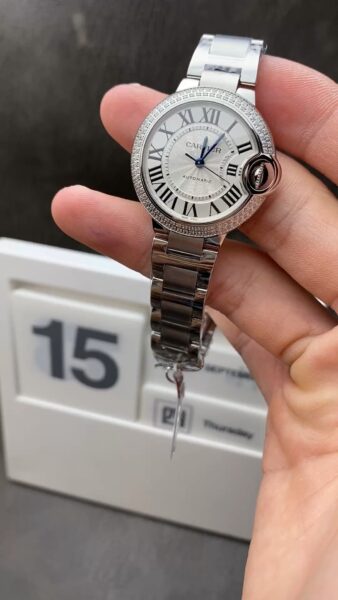Cartier 33mm Diamond Bezel Mechanical Shipping