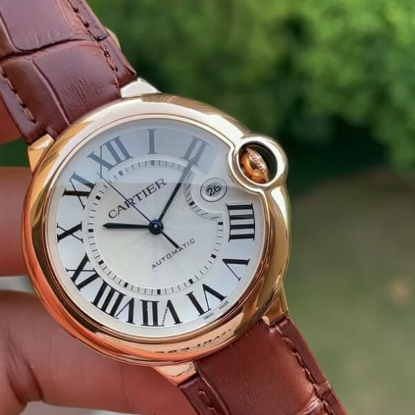 AF Factory Cartier 42mm Rose Gold Leather Strap
