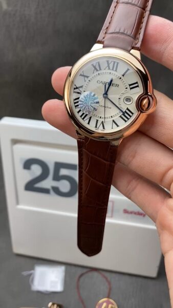 AF Factory Cartier Rose Gold Leather Strap