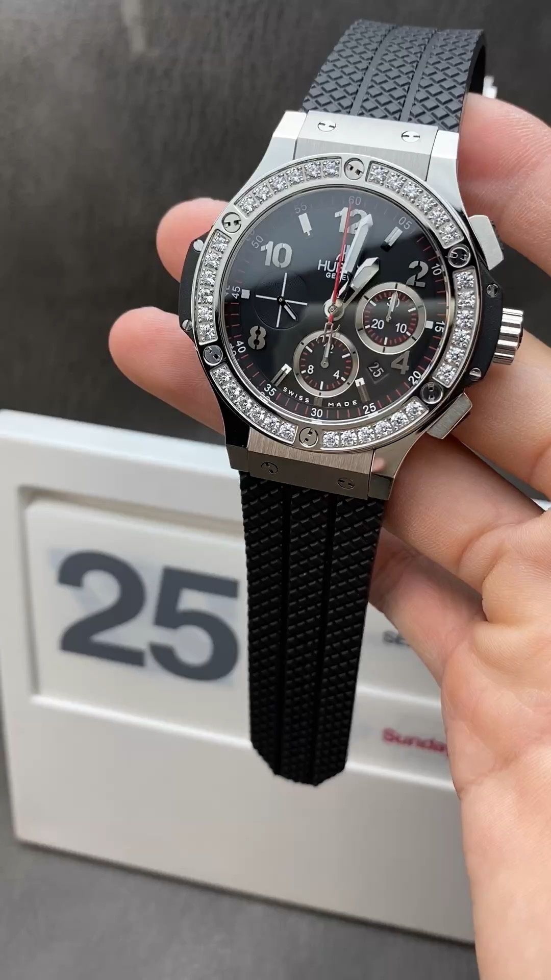 o1664104962_8359 HB Factory Hublot Diamond Bezel Chronograph Shipping - Image 1