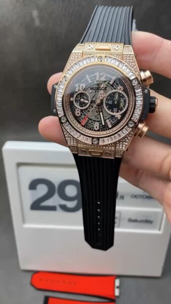 HB Factory Hublot Diamond Set Chronograph Rose