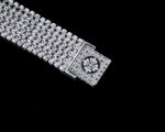 Green dial 5738 watch with silver-tone chain-link bracelet - clasp detail